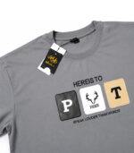 Men's Premium Graphic Cotton T-Shirt – Grey | Casual Crew Neck - Image 3