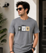 Men's Premium Graphic Cotton T-Shirt – Grey | Casual Crew Neck