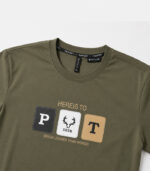 Men's Premium Graphic Cotton T-Shirt – Olive Green | Casual Crew Neck - Image 2